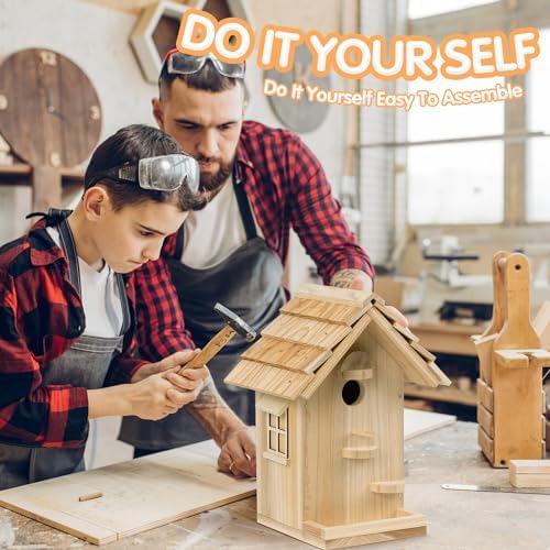 DIY Birdhouse Kit, Wooden Bird House for Adults to Build, DIY Bird House for Outside, Outdoor Woodworking Adult Crafts - Image 6