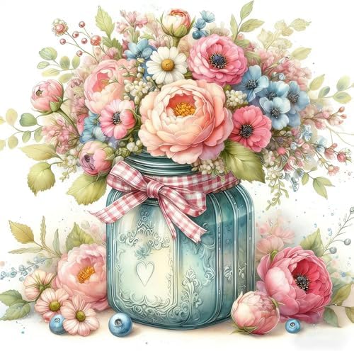 MYBISYMQQ Stamped Cross Stitch Kits - Flower Embroidery Starter Kit for Adult Beginners, Cross Stitch Kits Embroidery Kit Arts and Crafts for Beginners,Crafts for Home Wall Decor 13.7x13.7 inches by Unknown