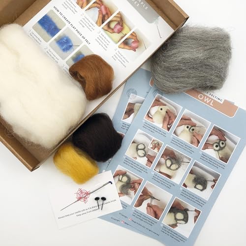 Bergin & Bath Needle Felting Kit, Owl. Make a Sweet Little owl with This Planet Friendly Craft kit for Adults and Teens. - Image 2