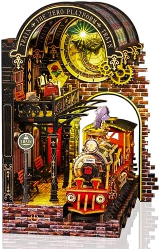Book Nook Kit - DIY Miniature House Kit for Adults, LED 3D Puzzle Magic Station Book Nook Kits, Crafted in Premium Wood - Zero Platform by Unknown