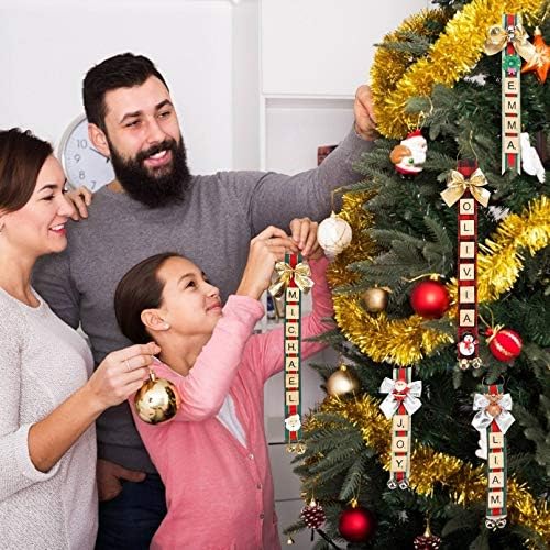 Christmas Ornaments Tree Decorations Personalized Crafts for Girls Adults Kids Kit DIY Ribbon Letter Tiles Bells Rustic Stockings Name Tags Hanging Xmas Decor for Gifts Wreath Room Holiday - Image 2