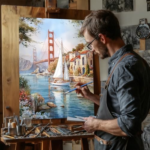 Reivworl Landscape Paint by Numbers Kit for Adults, Landscape Paint by Number for Adults Beginner, Painting by Number Kits for Gifts and Wall Decor 16x20Inch - Image 3