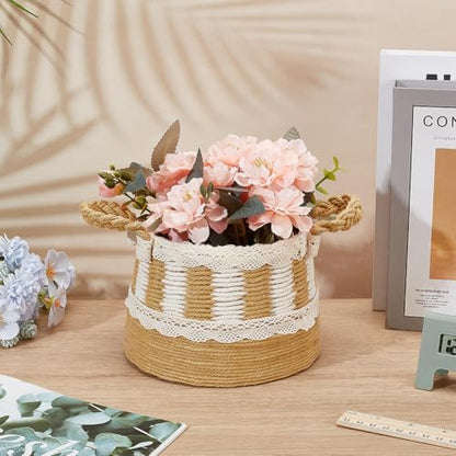 FREEBLOSS Macrame Cord Basket Weaving Craft Kit for Beginners DIY Storage Basket Storage Bins Basket Making Supplies for Adults Basket Weaving Kits for Adults - Image 6