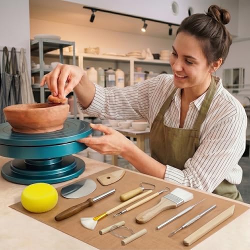 12PCS Pottery Tools Kit for Beginners Clay Sculpting & Ceramic mud Tools Set with Sponge Carving Supplies Cleaning Easy-to-Use Pottery Starter Kit for DIY Craft & Clay Modeling - Image 2