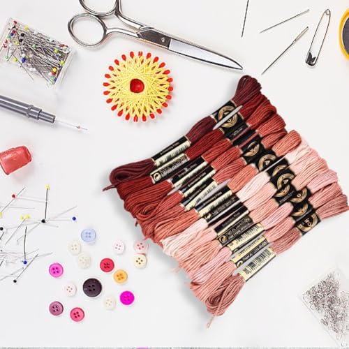 12 Skeins 6 Strands Red Brown Embroidery Thread for Hand Sewing - Image 7