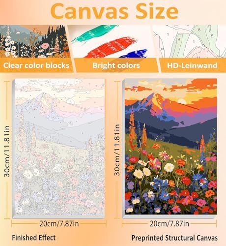 3 Pack Framed Paint by Numbers for Adult with Wooden Easel (8x12 inch) - Image 3