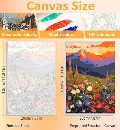 3 Pack Framed Paint by Numbers for Adult with Wooden Easel (8x12 inch) - Image 3