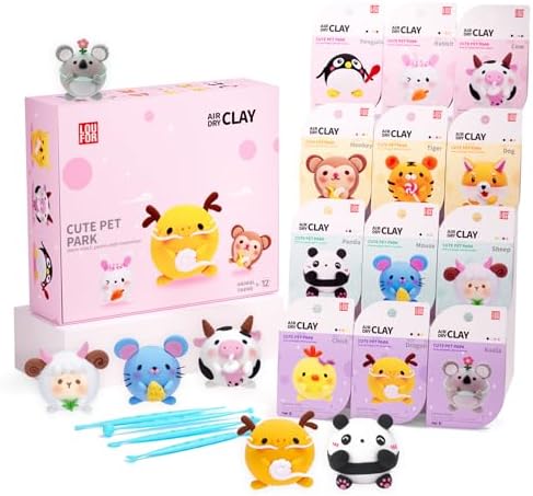 LOUFOR Air Dry Clay Kits for Kids, 12 Boxes by LOUFOR-THENOBILITYINCLAY