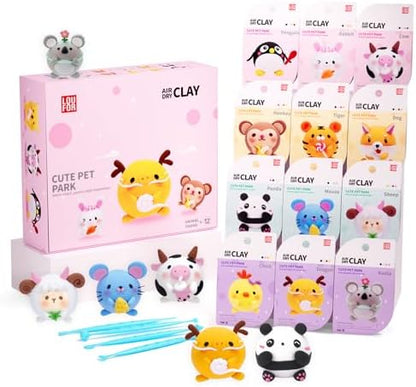 LOUFOR Air Dry Clay Kits for Kids, 12 Boxes by LOUFOR-THENOBILITYINCLAY