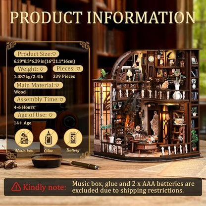 CRIOLPO Book Nook Kits for Adults DIY Miniature House Kit with LED Lights - Image 6