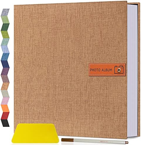 Popotop Large Photo Album Self Adhesive 4x6 5x7 8x10 Scrapbook Album DIY Picture Book,Gifts for Mom,Family Baby and Wedding,with Metal Pen and Plastic Board by Popotop