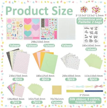 AHANDMAKER Paper Card Making Kits 16 Blank Greeting Cards Envelopes and Thank You Sticker Colorful Birthdays Cards for Weddings, Teachers, Parents, Christmas, Gift Giving, Rose Color - Image 2