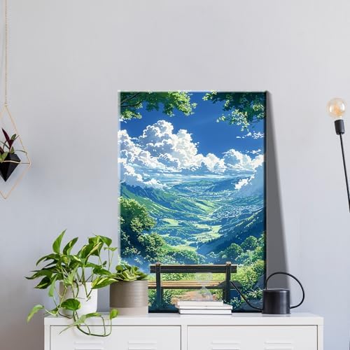 JOOZ Paint by Numbers kit for Adults with Frame, Landscape Paint by Number Canvas, Mountain Paint by Number with Easel, DIY Paint by Number Kits for Adults Landscape for Home Wall Decor 8 x 12 Inch - Image 3