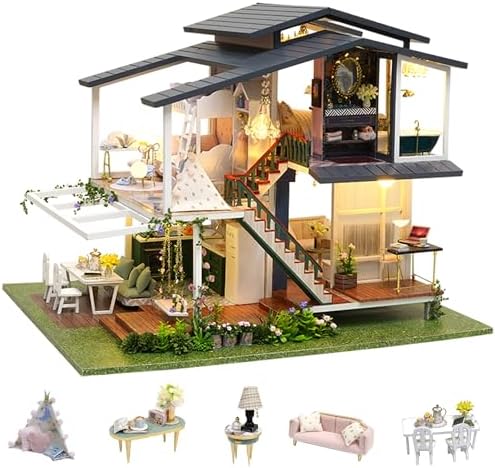 Flever Dollhouse Miniature DIY House Kit Creative Room with Furniture for Romantic Artwork Gift (Monet Garden) by Flever