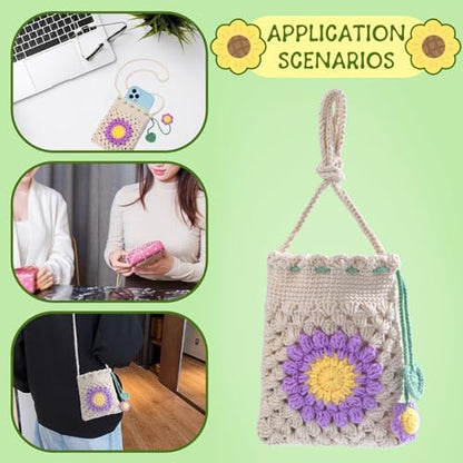 Pnytty Crochet Kit for Beginners, Phone Bag Crochet Starters Kit for Adults - Image 6