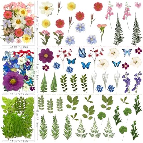 MIKIYA 133Pcs Dried Pressed Flowers for Resin Molds, Assorted Real Natural Bulk Dry Floral Leaves for DIY Art Crafts, Epoxy Jewelry, Soap, Candle Making, Nails Decor - Image 5