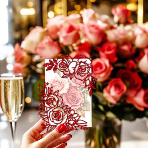 MAYJOYDIY Rose Corner Die Cuts for Card Making Flower Corner Frame Metal Cutting Dies Wedding Flower Leaves Embossing Cutting Stencil for Scrapbooking Craft Paper Valentine Card Gift Decoration - Image 6