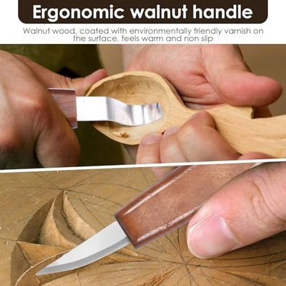 Wood Carving Kit, 23pcs Wood Carving Tools with 4 Wood Carving Knives 5 Detail Knives 9 Blocks, Whittling Kit DIY Art Craft Gift for Adults - Image 4