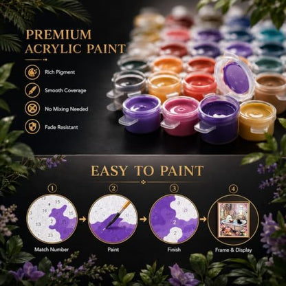 Halloween Paint by Numbers Kit for Adults Bathroom Ghost 16x20 In Frameless - Image 5