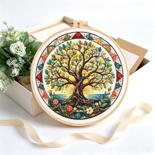 niurenmaoyi Tree Embroidery Kit for Beginners,Sewing Kit for Adults - Image 5