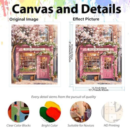 hkejoi Bookstore Paint by Numbers Kit for Adults, 16x20 in - Image 4
