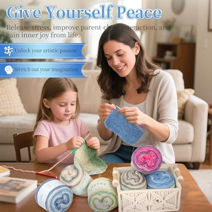 Aeelike Cake Yarn for Crocheting, Soft Ombre Crochet Yarn, Light Blue - Image 6