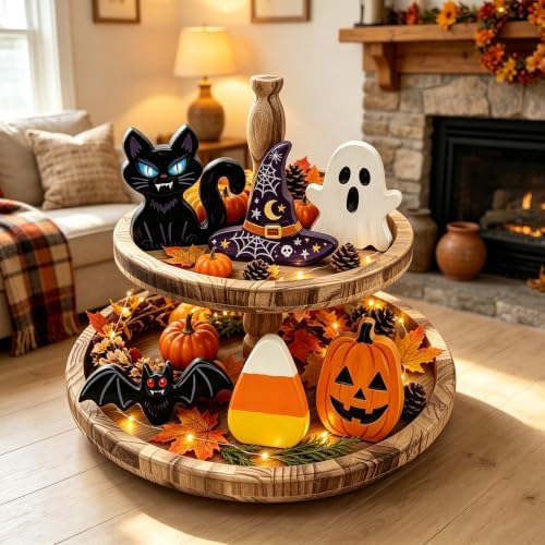 Halloween Wooden Painting Kit, 6 DIY Paintable Wood Cutouts Ornaments - Image 6