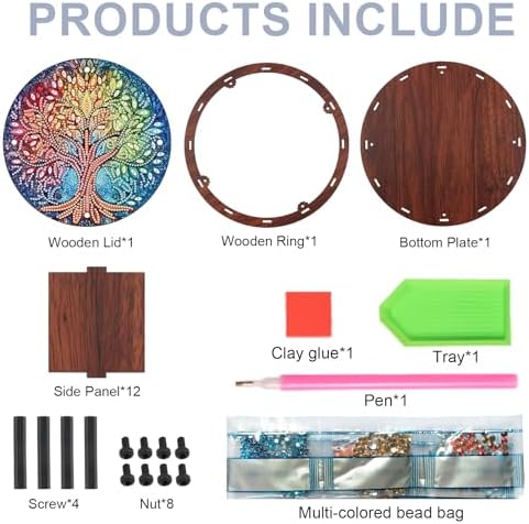 DIY Diamond Painting Fruit Bowl Storage Box, Tree Decorated Tray Diamond Painting Craft Set, for organising Desk Items, a Versatile and Creative Handmade Gift - Image 3