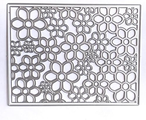 3D Frame Cutting Dies Background Dies Cut Grid Flowers Metal Stencils for Card Making Album Arts DIY Craft Embossing Template Scrapbooking Album Decor (Covered with Flowers-14x10.9cm) - Image 5