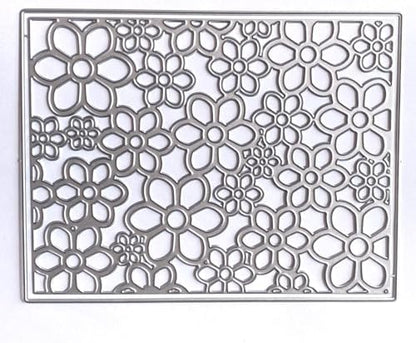 3D Frame Cutting Dies Background Dies Cut Grid Flowers Metal Stencils for Card Making Album Arts DIY Craft Embossing Template Scrapbooking Album Decor (Covered with Flowers-14x10.9cm) - Image 5
