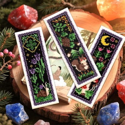 ORIGACH 6 Set Dark Forest Cross Stitch Bookmark Kit for Beginner - Image 5