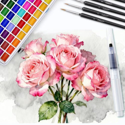 Caliart 168 Colors Watercolor Paint Set, Portable Art Supplies Palette Kit - Image 3