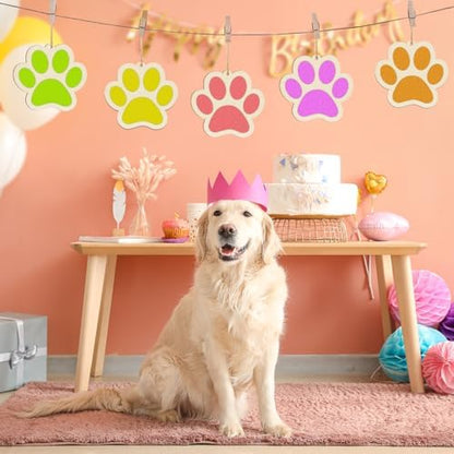 Large Dog Paw-Shaped Wooden Welcome Door Sign to Paint 10Pcs, DIY Blank Unfinished Wood Ornament for Crafts Hanging Decorations, Dog House Pet Theme Party Decoration Halloween Christmas Thanksgiving - Image 4