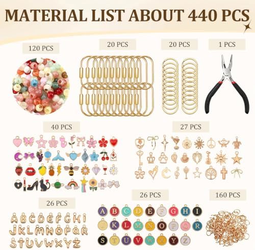 Sureio 444 Pcs Gold Brass Carabiner DIY Kit 20 Set Carabiner Bag Making - Image 3