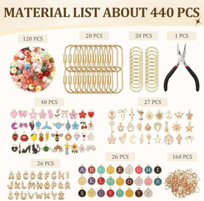 Sureio 444 Pcs Gold Brass Carabiner DIY Kit 20 Set Carabiner Bag Making - Image 3