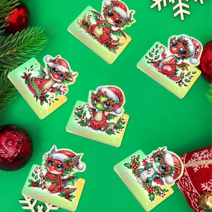 DIY Diamond Art Painting Greeting Card Creative Holiday Blessing 3D Folding Set Stationery Ornament Present Handmade-Christmas Pterosaur - Image 5
