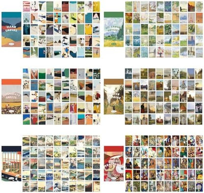 9 Sets 450 Sheets Washi Stickers for Journaling, Art Painting Drawing Themed Stickers Vintage Aesthetic Scrapbook Sticker Set for Bullet Journal Art Diary Card Craft Gifts Planner Notebook - Image 2