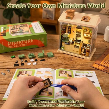 BUSOHA DIY Miniature Coffee Shop House Kit with LED and Dust Cover - Image 6