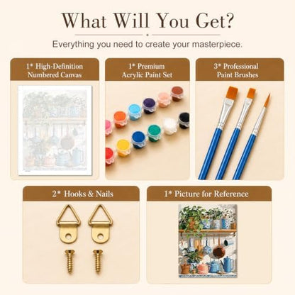 TELMOXA Plant Paint by Numbers Kit for Adults, 16x20 in - Image 5