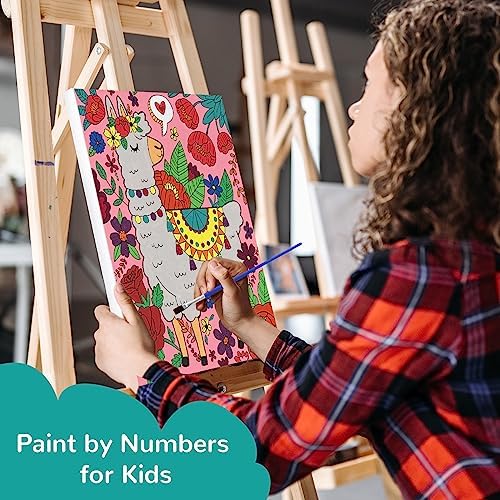 goldentime 3 Pack Kids Paint by Numbers Kit, Pre-Drawn Canvas Painting, Includes 8x10 inch Framed Canvas with 18 Acrylic Paints, 5 Brushes, Perfect Creative Gifts & Arts and Crafts for Kids - Image 5