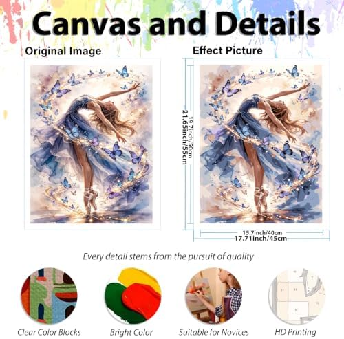 hkejoi Girl Paint by Numbers Kit for Adults, 16x20 in - Image 4