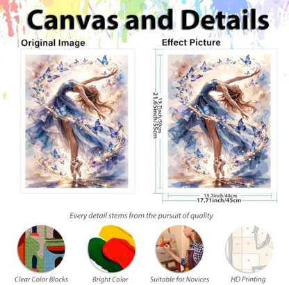hkejoi Girl Paint by Numbers Kit for Adults, 16x20 in - Image 4