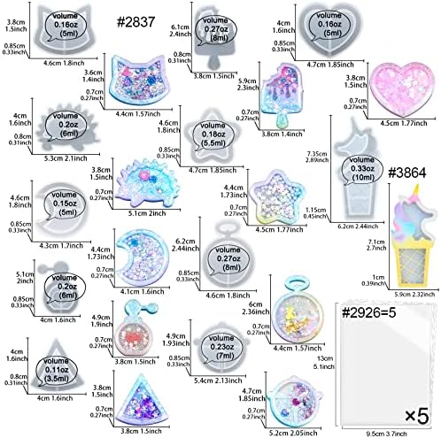 FUNSHOWCASE Resin Shaker Molds Set Charms Pendant Jewelry Making Supplies 11 Trays Bundle with 5 Seal Films and Tutorial Manual - Image 2