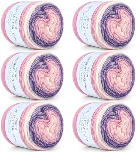 Aeelike Cake Yarn for Crocheting, Soft Ombre Crochet Yarn, Purple by Aeelikescrochetworld
