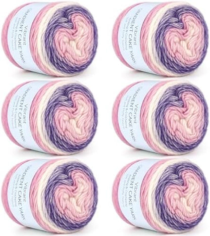 Aeelike Cake Yarn for Crocheting, Soft Ombre Crochet Yarn, Purple by Aeelikescrochetworld