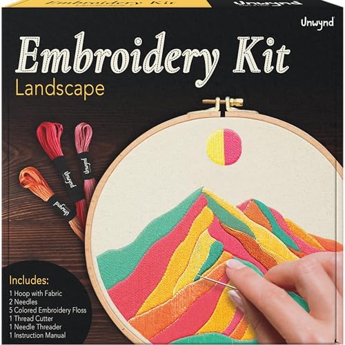 Unwynd Embroidery Kit Landscape for Adults and Beginners,Cross Stitch Craft by Unwynd