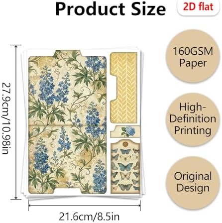 XINPOCUT Birthday Card/Gift Card Holder Mini Project,Folio Booklet Craft Kit, Junk Journal Kit, Scrapbooking Supplies, Journaling Decor, Mini Folio Writer Folder Project, Arts & Crafts Gifts - Image 5