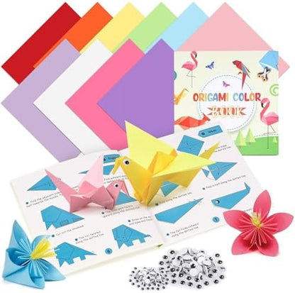 Koogel 250 Sheets Origami Paper Craft Kits, 6"x 6" with Origami Book by KOOGEL