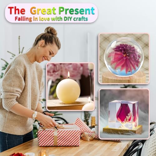 8Pcs Sphere Square Resin Mold,Silicone Molds for Epoxy Resin,for Flower Preservation,Epoxy Resin Crafts,Candle,Home Office Decoration - Image 6