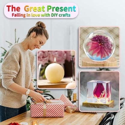 8Pcs Sphere Square Resin Mold,Silicone Molds for Epoxy Resin,for Flower Preservation,Epoxy Resin Crafts,Candle,Home Office Decoration - Image 6